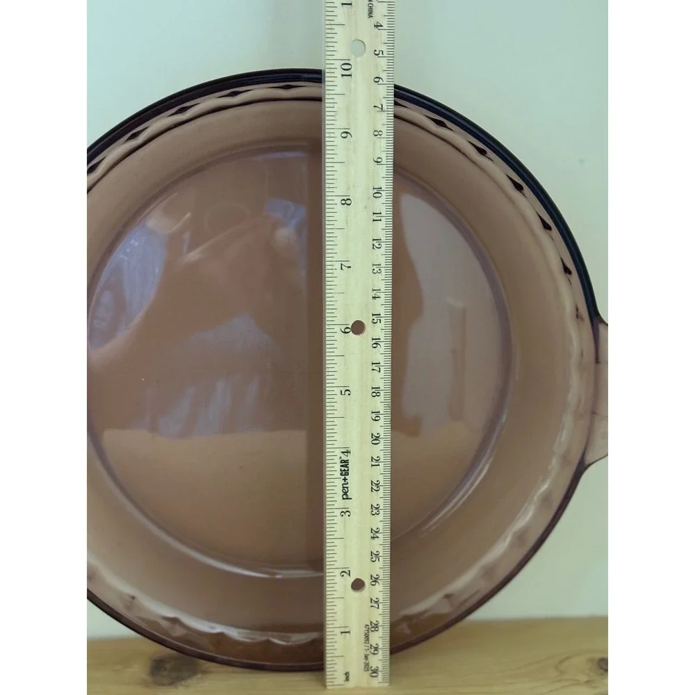 Vintage Amber Glass Pie‎ Plate Corning Ware Oven Microwave Safe